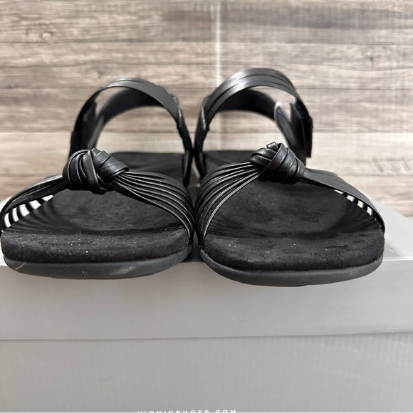 Vionic Talulah Womens Size 10 Black Leather Strap Sandals Comfort Summer Shoes - Picture 4 of 8